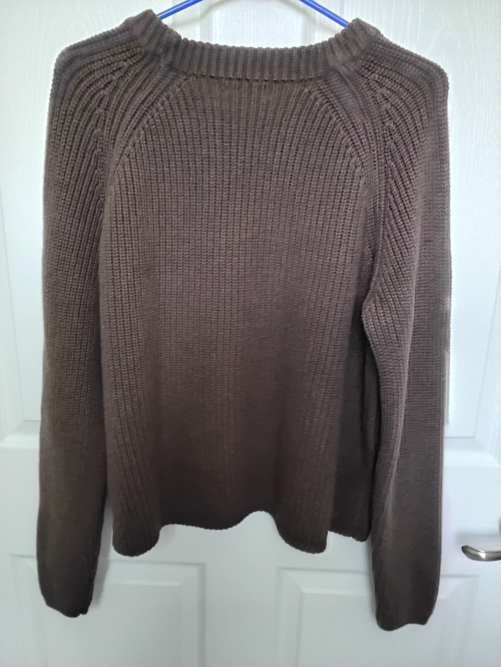 Man's Quince Brown Raglan Crewneck Organic Cotton Knit Sweater Size XL
